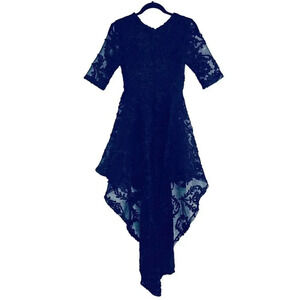 Akira Chicago Black High Low Lace Cinderella Dress Women's Size Small NEW